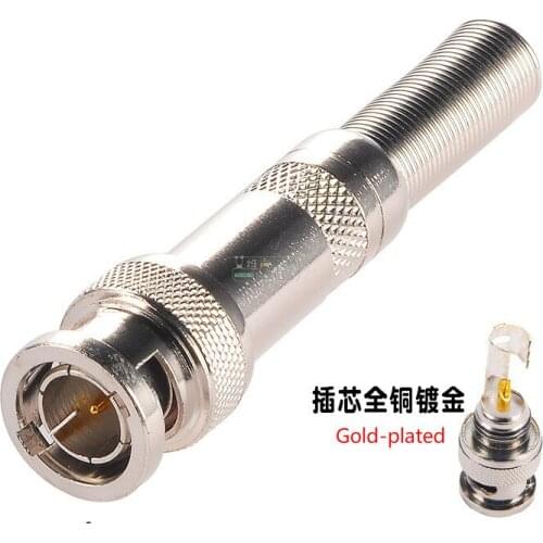 1pcs/10pcs High quality all copper Gold-plated welding BNC male SYV75-5 coaxial video connector surveillance camera 75 ohm