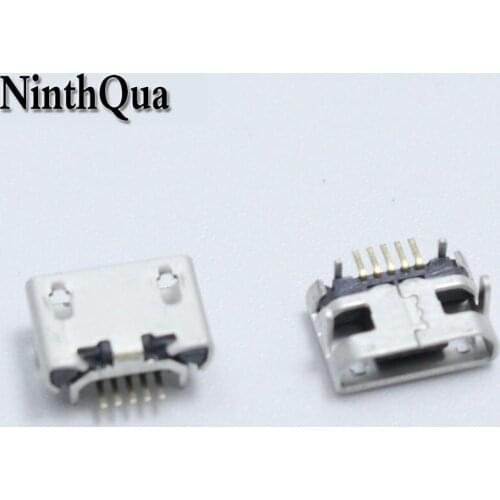 10pcs Micro 5pin USB Jack Ox Horn Longer Needle No Side 5P Charger Connector For Mobile Phone Audio