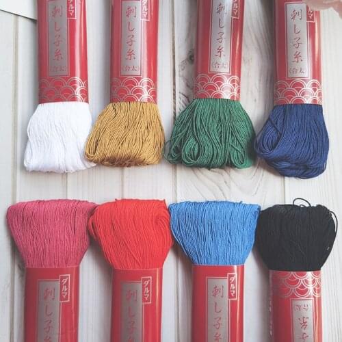 100% Cotton 100Meter/piece 6 Strands Daruma Solid Color Sashiko Thread Made In Japan