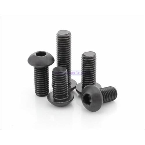 100pcs/Lot Metric Thread ISO7380 M4 10.9 Alloy Steel Button Head Hex Socket Cap Screw Bolt Brand New