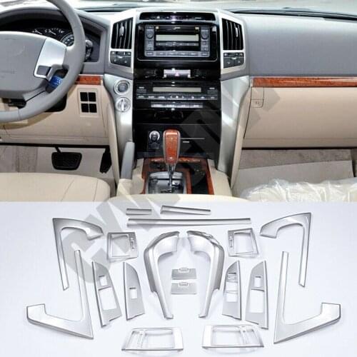 19pcs High quality Auto Interior Decoration Fit For Toyota Land Cruiser LC200 2008-2015 Cover Trim