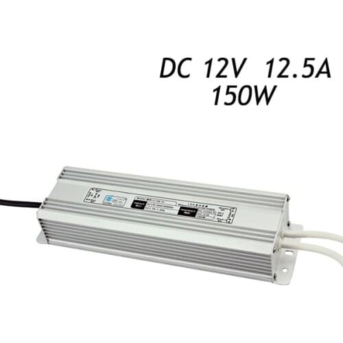 2pcs/lot 12V 12.5A 150W Waterproof Transformers Driver for LED Strip AC-220-240V To DC12V Switching Power Supply IP67