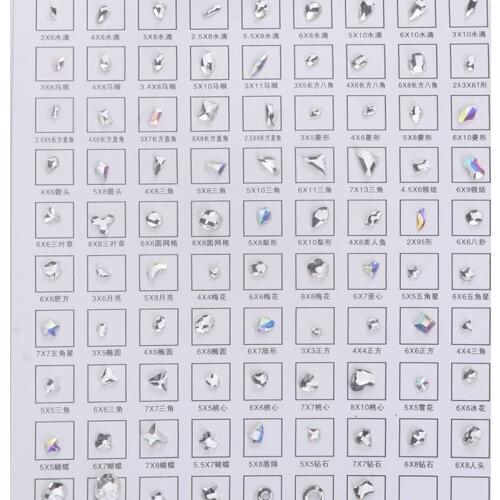 200 pcs Clear Czech Crystal Rhinestone Flatback Nail Art Diamond Shape Crystal Flatback No Hotfix 3-9mm nail art Crystal