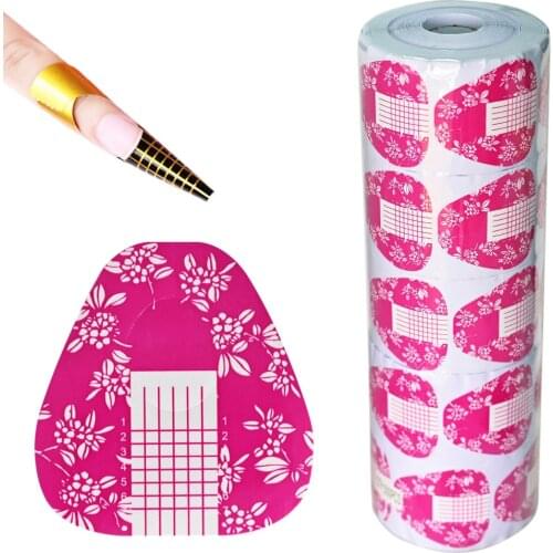 2017 500pcs/roll Purple Fish shape Sample Nail Sculpting forms FreeForm Creative for Acrylic UV Gel,HT-15C-Free Shipping