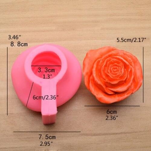 Handmade 3D Resin Rose Flower Pendant Silicone Mold Resin Large Rose Flower Decor Ornaments Jewelry Making Tools Crafts