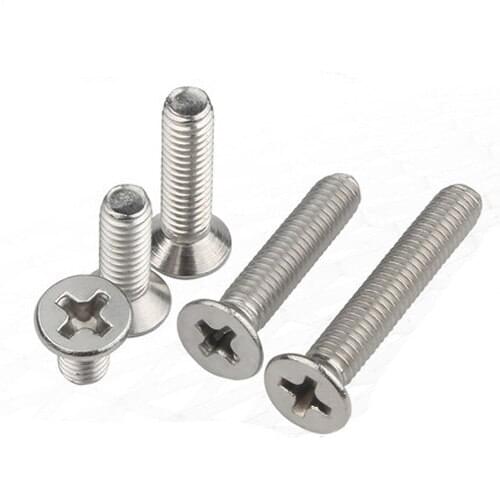 50pcs M1.7 Phillips Flat head screw Electronic small Cross Countersunk head Mechanical bolt 304 stainless steel 4mm-6mm Length