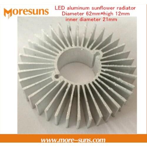 Fast Free Ship 50pcs LED aluminum sunflower radiator Diameter 62mm*high12mm,inner diameter 21mm sunflower heatsink