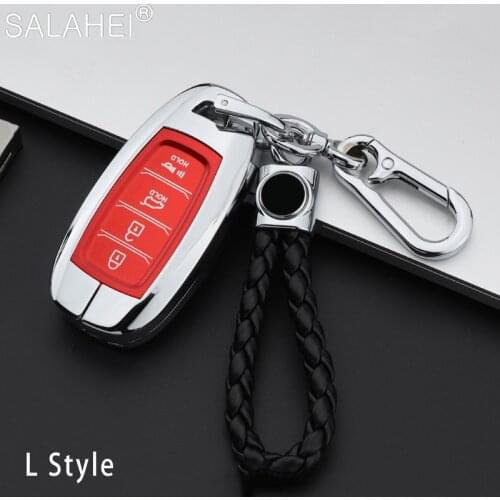 Zinc Alloy + TPU Car Key Case For Hyundai i30 Ix35 Encino Azera Accent TM Palisade Santa Fe KONA KAUAI Solaris Elantra Grandeur