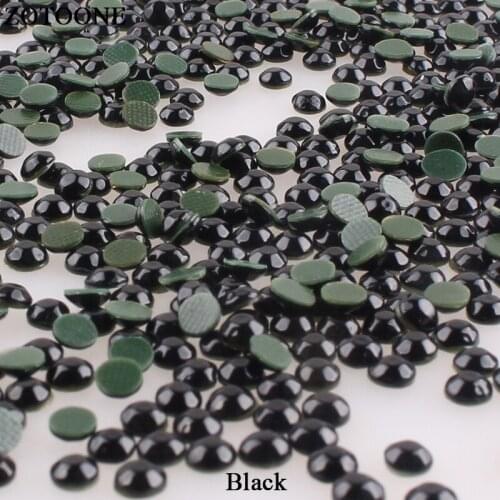 ZOTOONE Black Flatback Iron On Resin Rhinestone Nail Dress Rhinestones Glass Stones For Clothing Shoes Strass Heat Transfers E