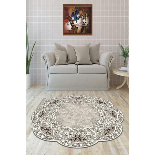 Decorative Washable Non Slip Leather Based Laser Cut Living Room Carpet