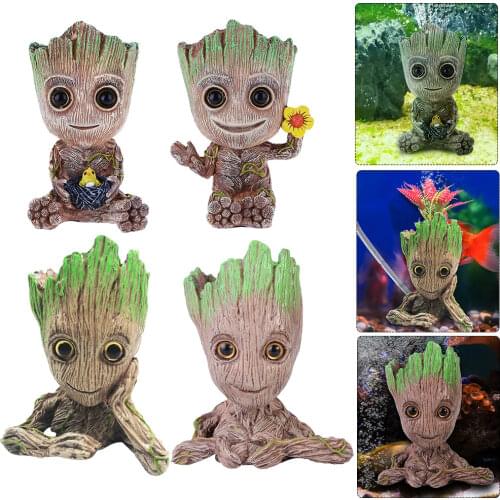 Groot Baby Flowerpot Action Figures Model Toy Pen Pot Holder Plants Pot Flowerpot Christmas Deocration for home Kids Gift
