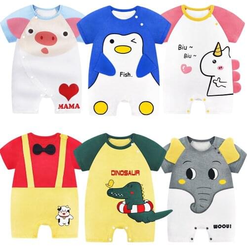 ZAFILLE Baby Boy Girl Clothes Summer Cartoon Babys Rompers Cute Clothes For Newborns Pajamas For Baby Sleepwear