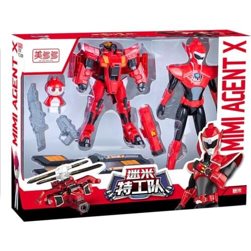 MiniForce Transformation Action Figure Toys Agent Toys X Volt Semey Air Force With Small Kids Toys For Boys Gifts Red Style