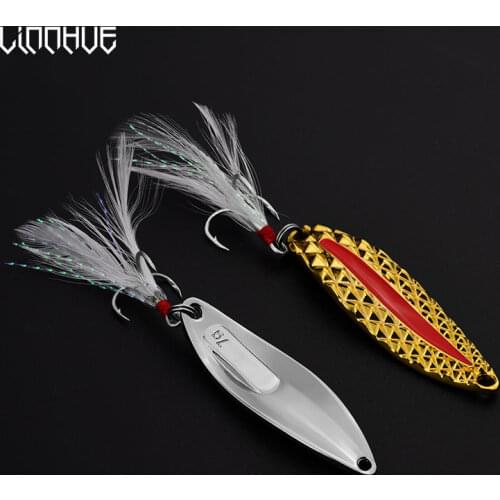 LINNHUE Fishing Lure 2.5-20g 1pcs Metal Lure Spoon Lures Hard Bait Artificial Bait Leech Jigging Lure Hook Treble Fishing Tackle
