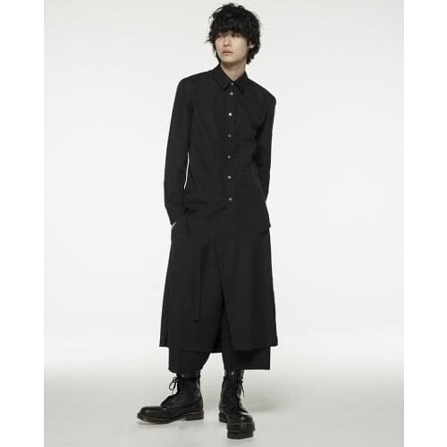 Mens clothing fashion slim Hair Stylist Warrior pants Irregular skirt pants culottes singer plus size costumes
