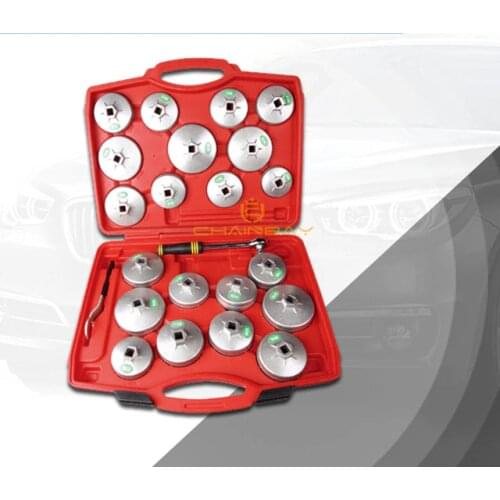 23 Pcs Oil Filter Cap Removal Wrench Cup Socket Set Ratchet Spanner With Case