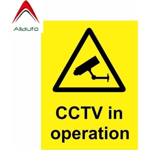 Aliauto Warning Car Sticker CCTV In Operation Funny Accessories PVC Decal Turk VW T4 Renault Clio Saab Renault Symbol,15cm*11cm