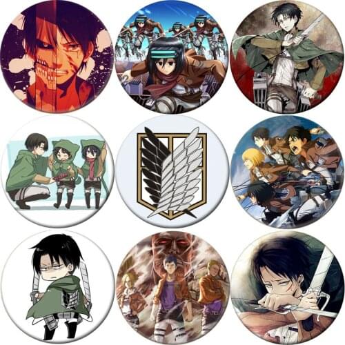 New Fashion Anime Attack on Titan Icon Brooch Cosplay Badge Backpacks Button Clothes Female Breastpin Women Party Gift JJDJR