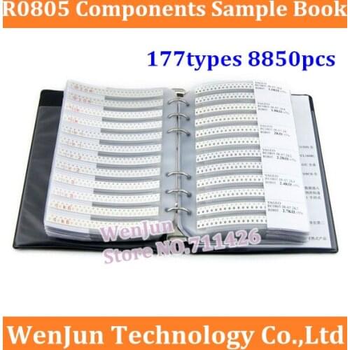 NEW R0805 0805 Series YAGEO SMD Resistor 177types 8850pcs in Total 5% Tolerance Electronic Components Sample Book