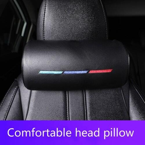 Car Seat PU Headrest Neck Pillow for BMW E46 E39 E90 E60 E36 F30 F10 E34 X5 E53 E30 F20 E92 E87 G20 M3 M4 M5 X5 X6 M Accesories