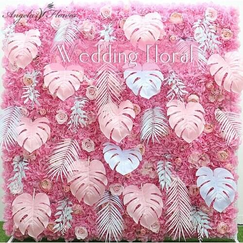 Custom 3D 40*60cm Artificial flower wall panels Turtle leaf plants White wedding backdrop party window hodel decor photo props