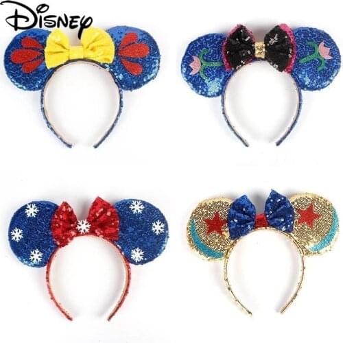 Disney Headband Frozen Snowflake Full Sequin Hair Accessories Shanghai Disney Headwear New Hairpin Accessories