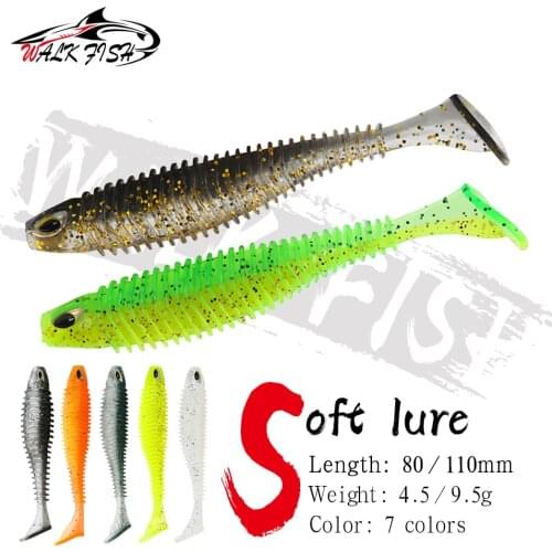 WALK FISH Fishing soft lure shad Frog foot Jig Wobblers Artificial silicone bait 8cm 11cm 3D eyes for bass pike fishing Tackle