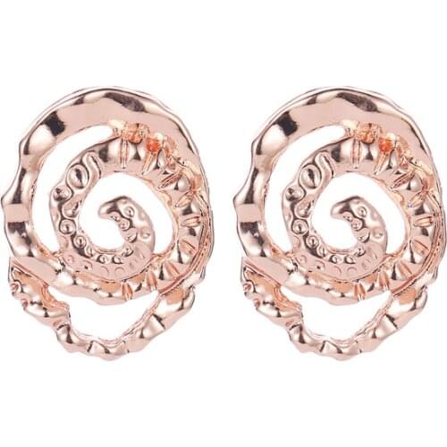 Retro Twisted Snail Spiral Vortex Golden White Rose Gold Alloy Dangle Earrings Drop Earrings For Women