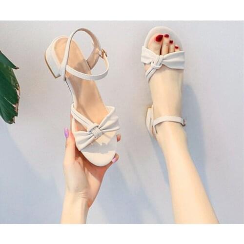 With Skirt Sandals 2021 New Hot Style Summer Mid-heel Small Fragrance Roman Sandals Fairy Style Square Heel Women Sandals