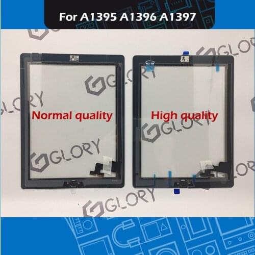 Black White A1395 A1396 A1397 Touch Panel for iPad 2 Digitizer Touch Panel Front Screen Assembly with Sticker Home Button