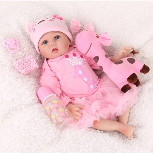 22 inch Handmade reborn Silicone vinyl adorable Lifelike lol Baby Bonecas girl kid bebe doll reborn menina de silicone KAYDORA