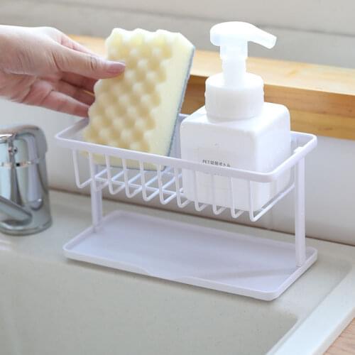 Double Sponge Drain Storage Rack dish cloth towel rack sink countertop soap storage sink Kitchen Cleaning Rag Rack