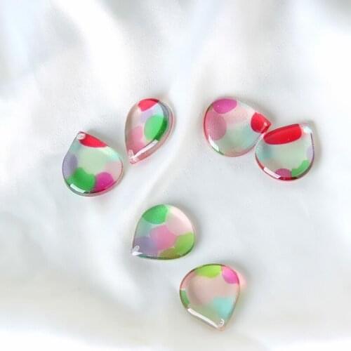 Light watercolor sense of fat water droplets sealed in pendant Japanese hand-made earrings DIY accessories hairpin materials