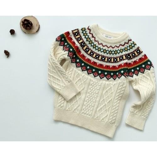 Kids Sweaters Winter Christmas Children Pullover Sweater For Girl Cotton New Year Toddler Baby Sweaters For Boy Girls Knitwear