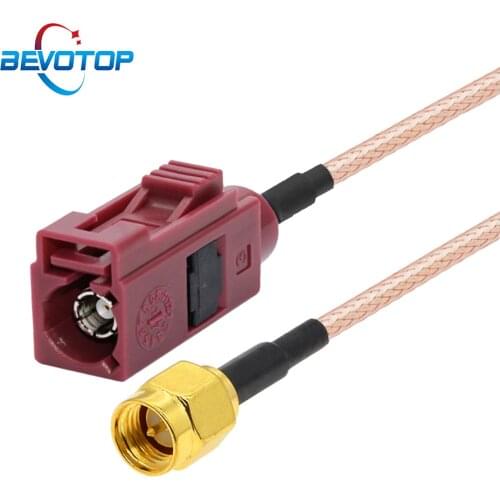 BEVOTOP Fakra D Female to SMA Male Plug GSM Antenna Adapter Extension Cable RG316 Pigtail RF Coaxial Jumper Cord 15CM~700CM