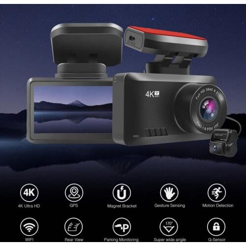 1080P Dash Cam 2.4 Inch LCD Screen Dual Camera 170 Degree Wide Angle Waterproof GPS, WIFI Night Vision Car DVR Driving Recorder