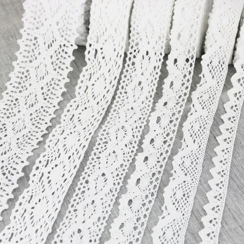 5 meters/roll) White Cotton Embroidered Lace Net Fabric Trim DIY Sewing Handmade Craft Ribbon Materials