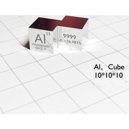 High Purity 99.99 Pure Aluminium AI Carved Element Periodic Table 10mm Cube
