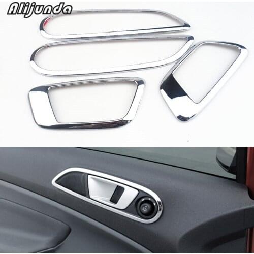 High Quality 4pcs ABS interior trim for Ford ecosport fiesta doors hand-clasping decoration ring accessories