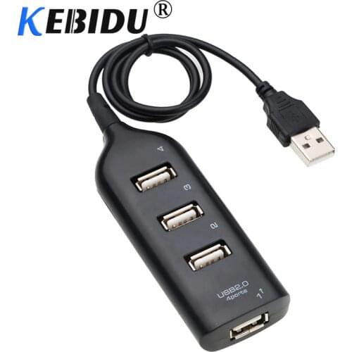 Kebidu Mini USB 2.0 Hi-Speed 4 Port USB Hub Splitter Hub Adapter For PC Computer For Portable Hard Drives