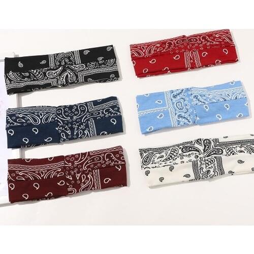 Selling Multiple Styles New Fashion Printing Leopard Print Yoga Headband with Cross Hairband Hair Hoop Wide Girl Woman Headdress