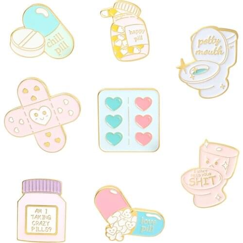 1PCS Healing Alloy Shoe Charms Custom Band Aid Love Happy Crazy Pill shoe decoration for croc jibz kidsfavor cute X-mas