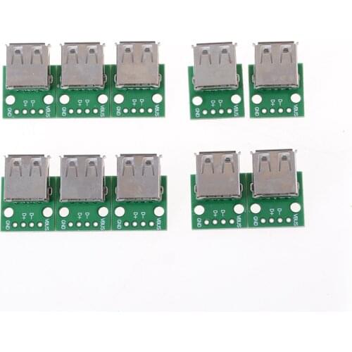 10pcs/lot Wholesale Type A Female USB To DIP 2.54MM PCB Board Adapter Converter Module For Arduino