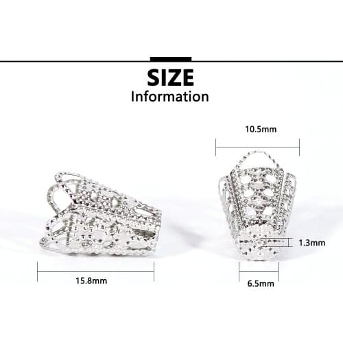 100pcs/lot Wholesale Silver Color Flower Bead Needlework Diy Accessories End Caps For Jewelry Making Findings