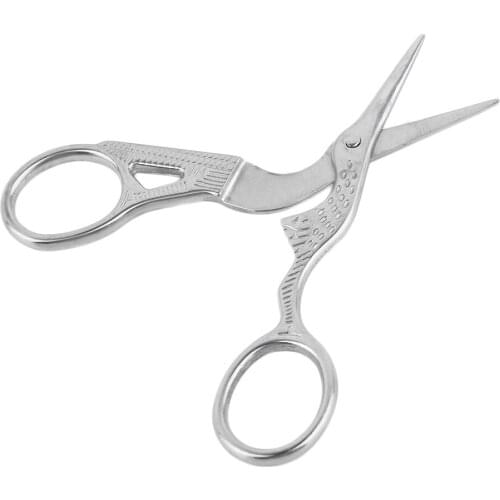 2 Colors Durable Stainless Steel Vintage Classic Embroidery Scissors Nail Art Stork Crane Bird Scissors Cutters Styling Tools