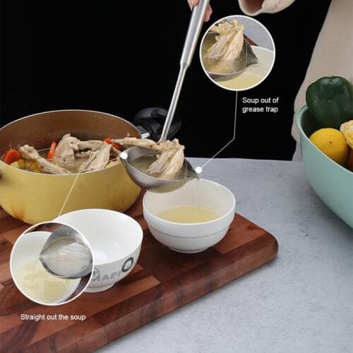 304 Stainless Steel Scoop Filter Grease Spoon Colander Spoon Soup Oil Separator Cooking Colander Tools New Kitchen Accessories
