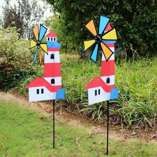 3D House Windmill Wind Spinner Pinwheel Yard Garden Decor Outdoor Classical Kids Toys
