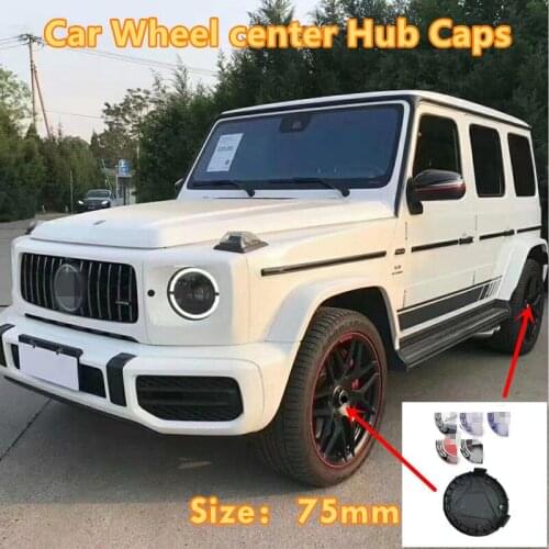 4Pcs Car Wheel Center Hub Caps 75Mm for Mercedes Benz Amg A45 Cla45 C63 Gla45 G63 Emblem Accessories Auto Rim Center Cover