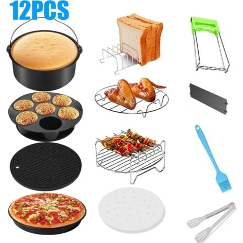 Air Fryer Accessories 8 Inch Fit for Gowise Phillips Cozyna and Secura Airfryer 5.3QT to 5.8QT Baking Basket Pizza Plate Pot