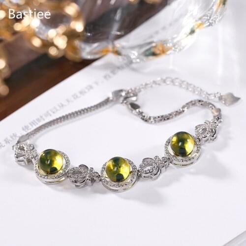 Bastiee 925 Sterling Silver Crown Bracelet For Women jewelry Mexican Amber Charms Hmong Luxury Wedding Bracelets Natutral Stone